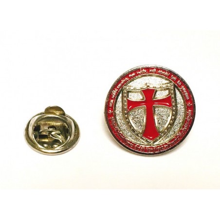 Pin Escudo Cruz Templaria en Rojo