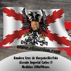 Bandera Bicéfala Escudo Carlos I