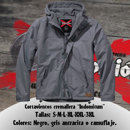 Cortavientos "Indomitum" (cremallera) color antracita