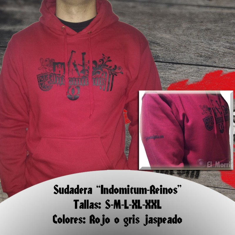 Sudadera capucha "Indomitum-Reinos de España" color rojo