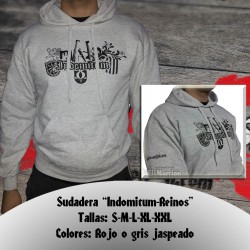 Sudadera capucha "Indomitum-Reinos de España" color gris jaspeado