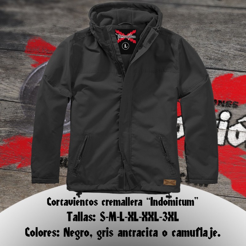 Cortavientos "Indomitum" (cremallera) color negro