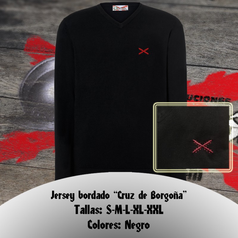 Jersey bordado Cruz de Borgoña
